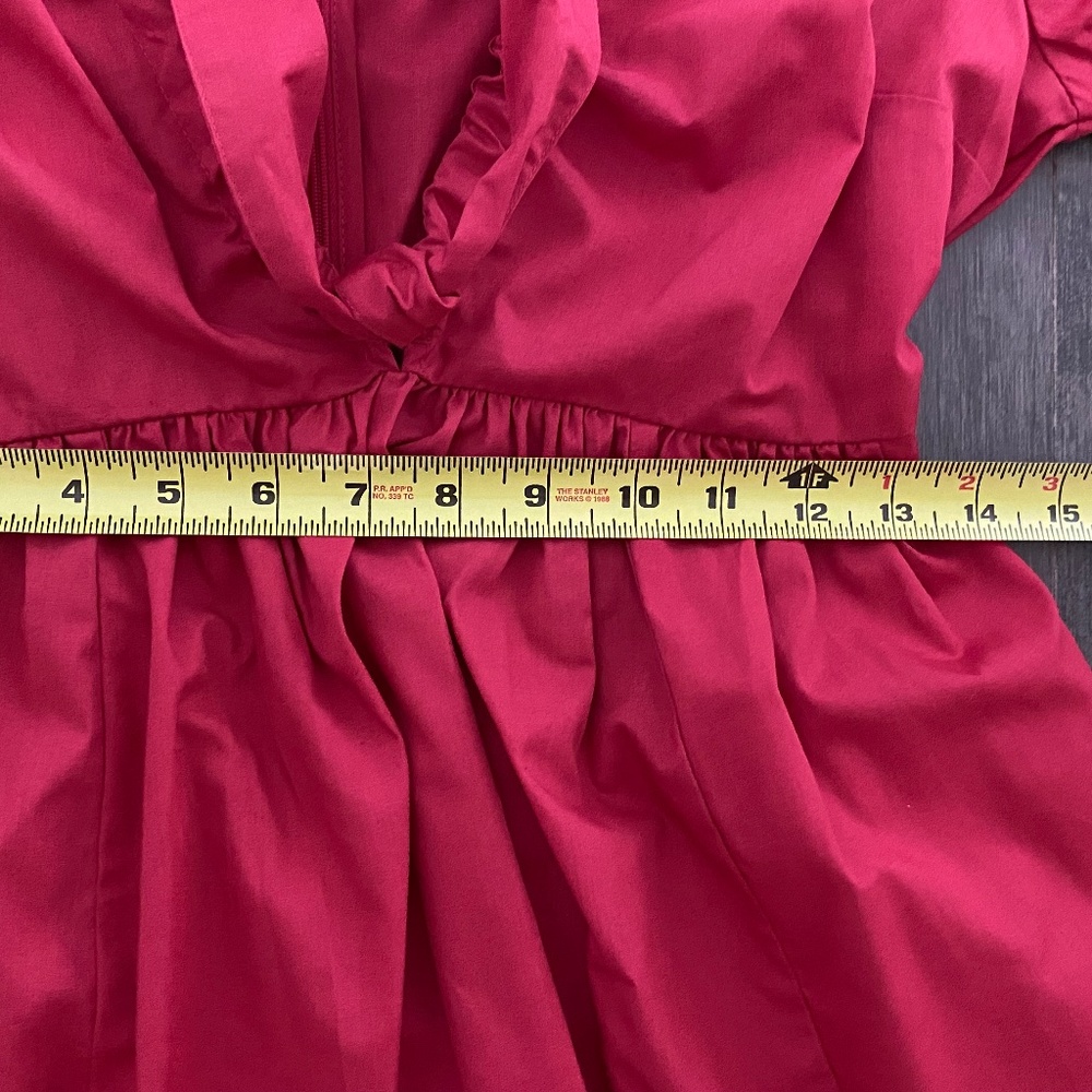 Abercrombie & Fitch Dark Pink Cinch-Front Poplin Mini Dress - Picture 6 of 7